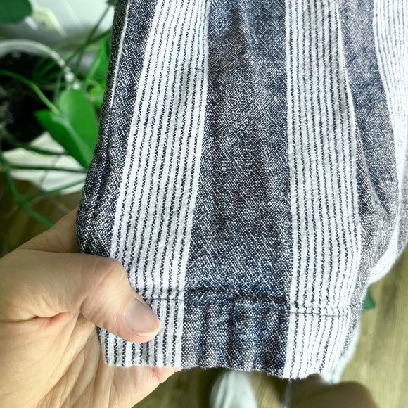 Old Navy Linen Blend Navy Striped Drawstring Pants Sz Lg Lagen Look Coas… - Picture 3 of 7